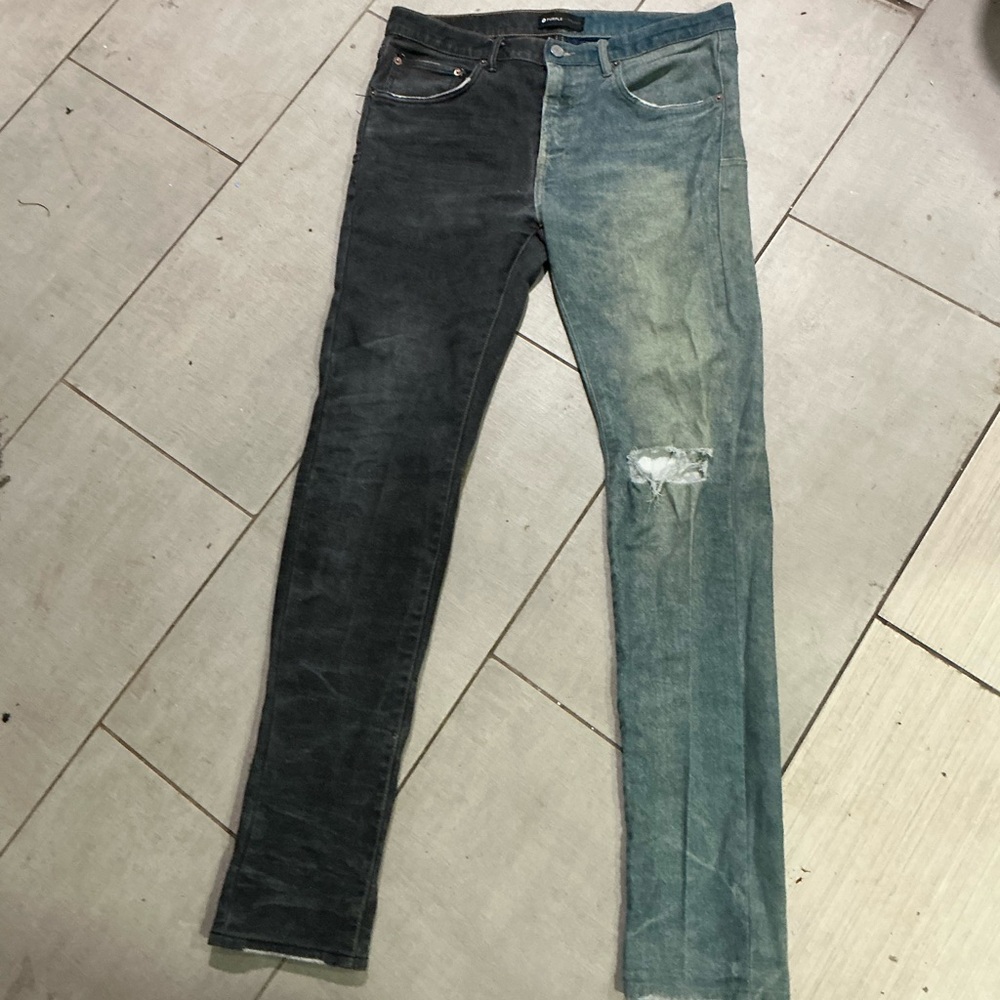 Two-Tone Skinny Jeans